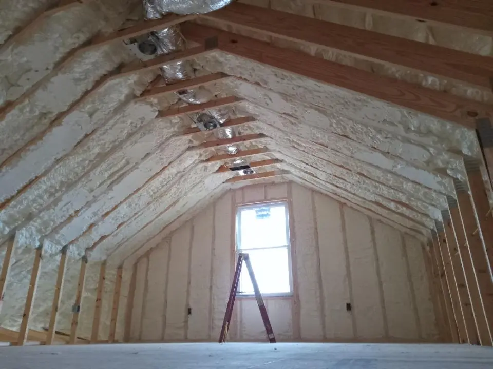 Spray foam roofing application for Crawl Space Insulation project in Antigo